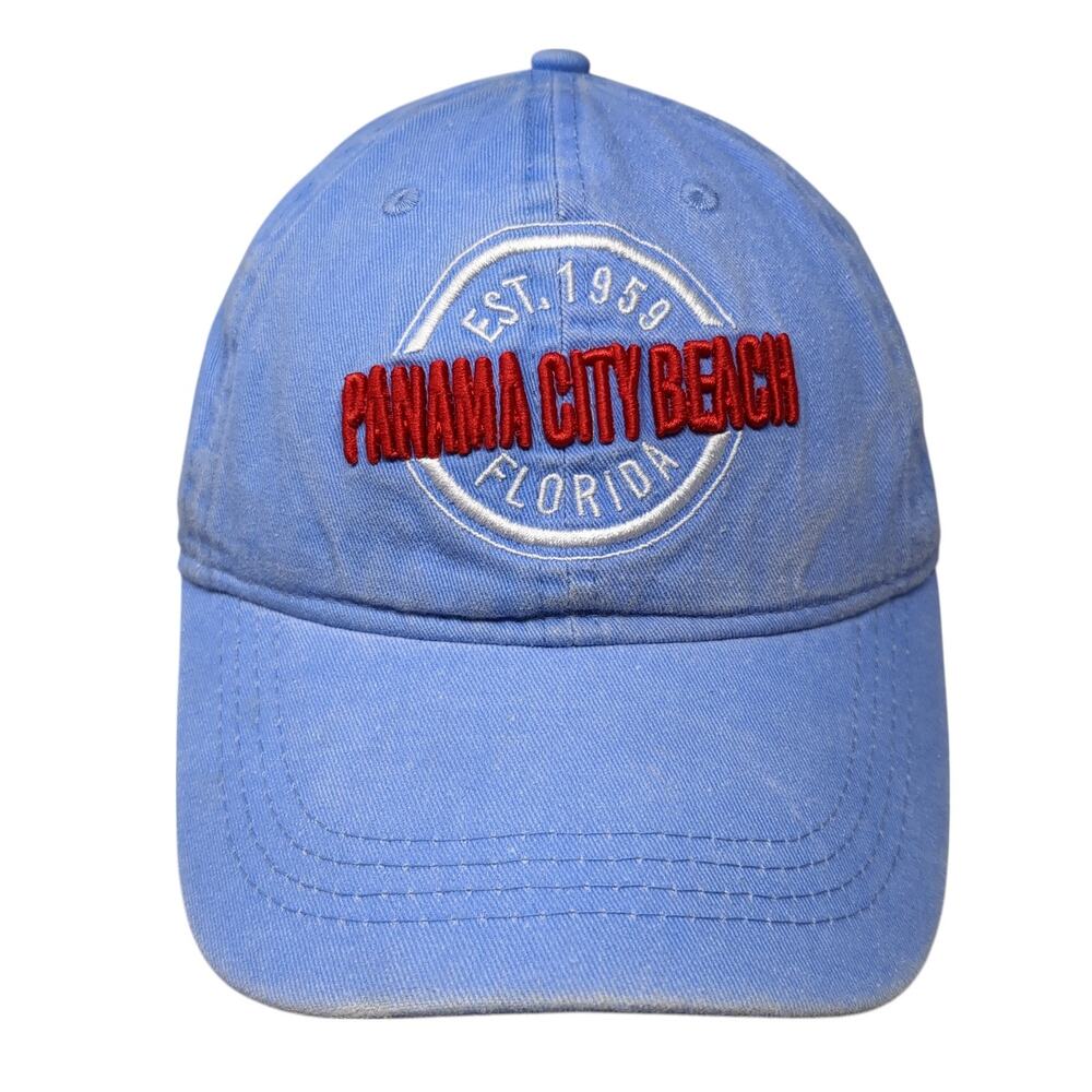 Panama City Beach Strapback Baseball Cap Blue One Size Adjustable Lucky 7